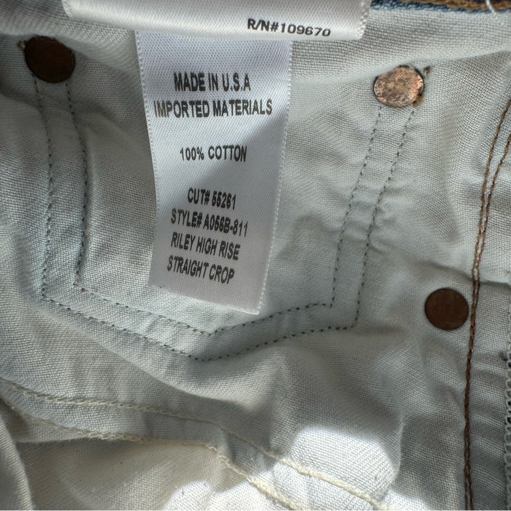 Agolde Riley High Rise Straight Crop Jeans size 29 - Picture 9 of 9
